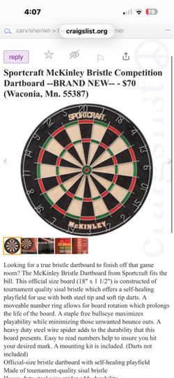 Sportcraft McKinley Bristle Competition Dartboard