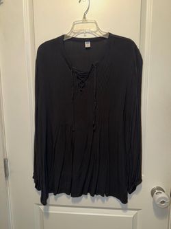 Women’s old navy black long-sleeve peasant blouse size X-Large