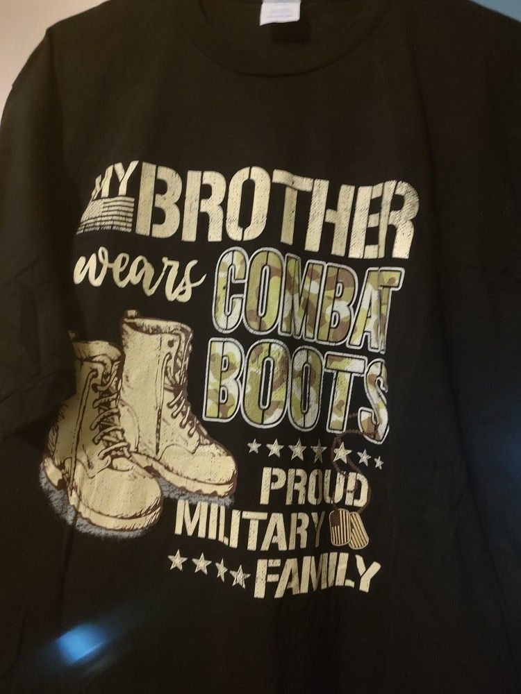 Adult size XXL- Brother Wears Combat Boots - Proud Military Sibling