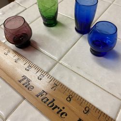 Vintage Hand etched Shot Glasses