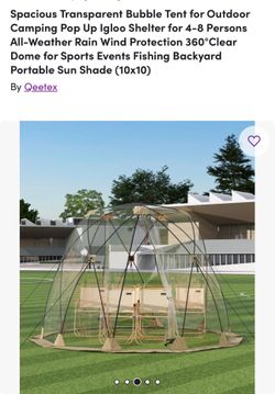 Spacious Transparent Bubble Tent