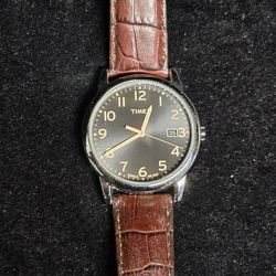 Timex Indiglo Men's Leather Strap Watch