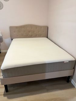 Upholstered Bed Frame with Mattress