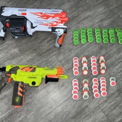 Nerf Vortex Revonix 360 AND Nerf Vortex Lumitron WITH 75 Discs