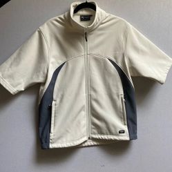 Whiteridge Xtreme Series Cream Fleece Golf Short Sleeve Full Zip Jacket Sz S