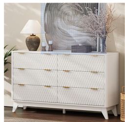 (2 Colors) New 6 Drawers Wooden Dresser Closet Wardrobe