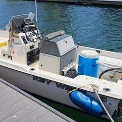1997 17 Ft Key West Center Console Walk Around W 60 Hp Merc 4 Stroke