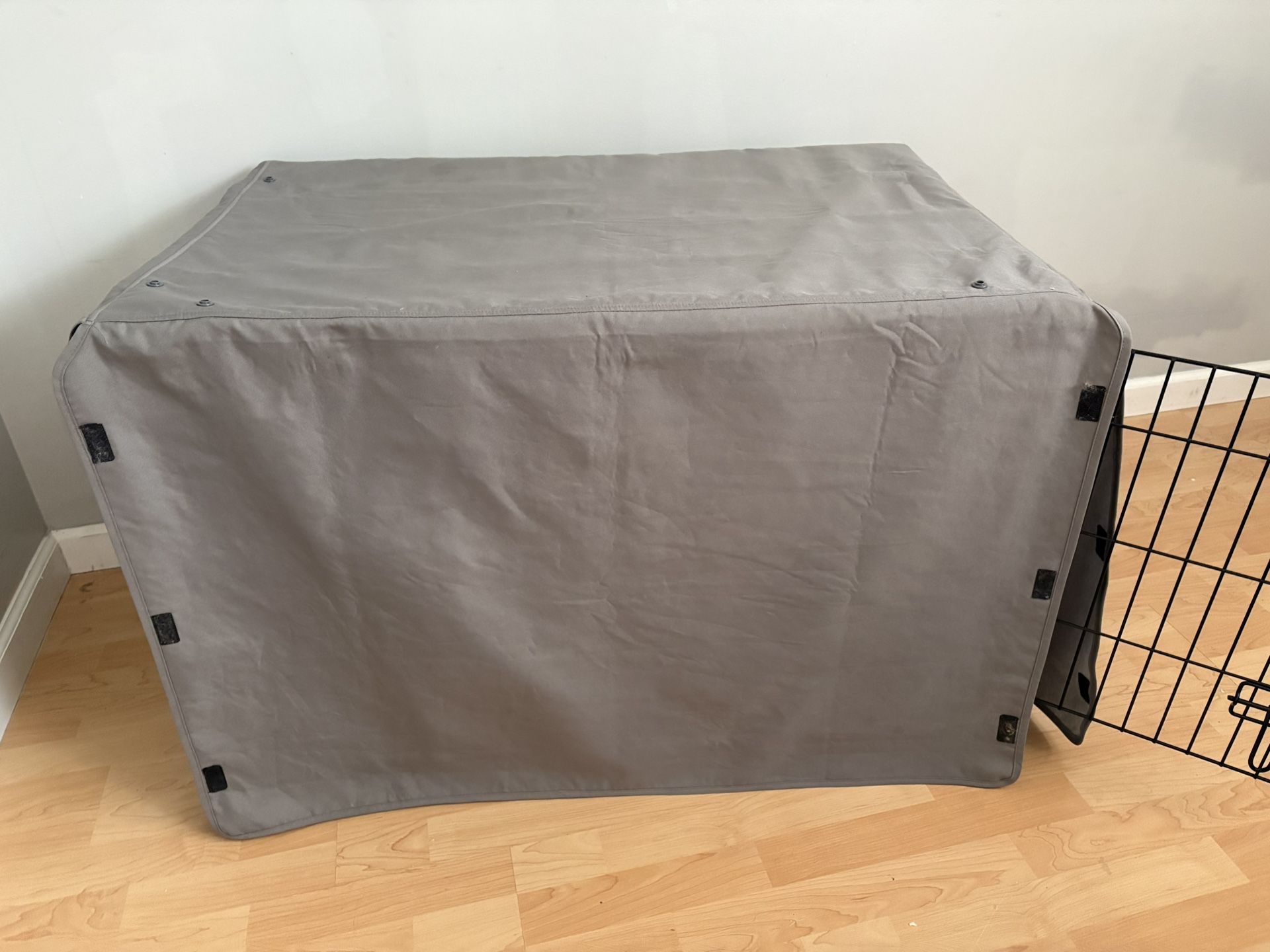 Dog Cage With Grey Cover