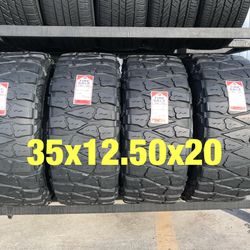 4 used tires 35x12.50x20 Nitto MT
