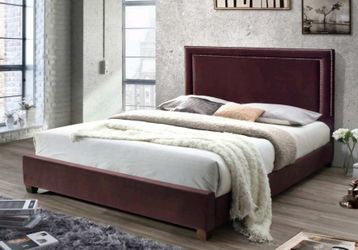 Queen Size Bed Frame Color Brown Or Ivory 