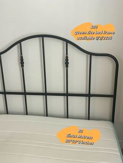 Queen size Bed Frame and 6 inch Matress