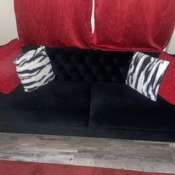 Black Velvet Sofa 