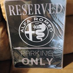 Reserved parking Sign Alfa Romeo Metal NEW