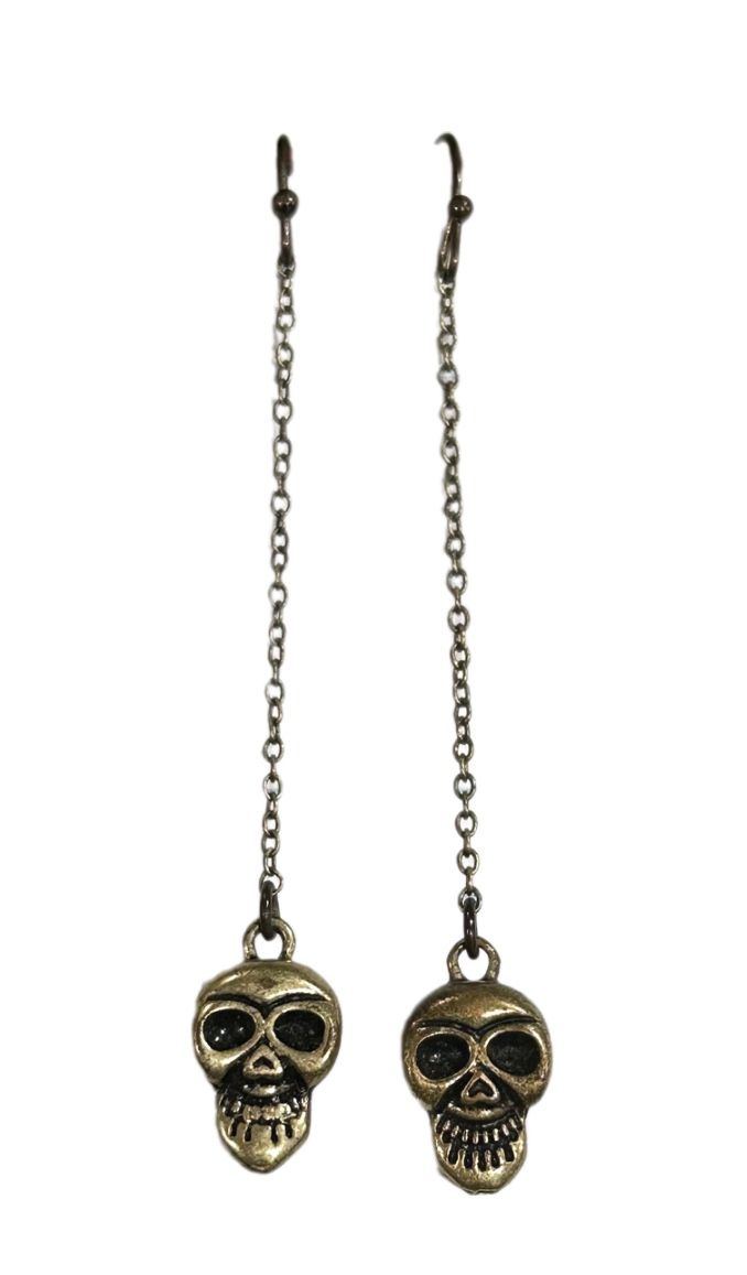 AVON VINTAGE SKULL DANGLE EARRING - Halloween Gothic Collectible 🎃💀