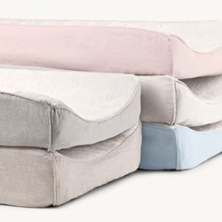 NEW RH Restoration Hardware Baby and Child Washed Organic Linen Changing Pad Cover - Light Gray Flax