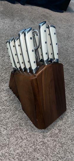 Cangshan 17-Piece Knife Block Set – White Handles – German Steel