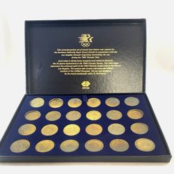 Commemorative 1984 Los Angeles Olympic Set of Transit Fare Tokens 24 Brass Sport