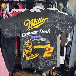 Vintage NASCAR / Miller Light T Shirt Size Large