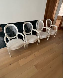 4 french designer bergère chairs