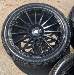 Set of 4 Gloss Black Touren TR92 Wheels w/ Toyo Proxes ST Tires 5x120 Bolt pattern