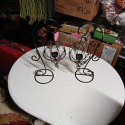 Pair Decorative Tealight Candle Holders