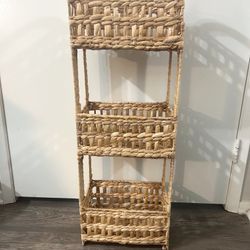 Home Decor Bundle (Wicker Shelf and Pillows - Boho Style) 