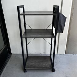 New In Box 3 Tier Rolling 20x14x42 Inch Tall Microwave Stand Printer Shelf With Side Organizer 