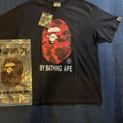 Red And Black  Camo Bape Shirt