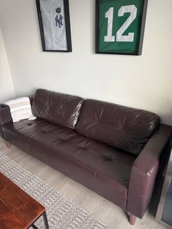 Dark Brown Faux leather couch