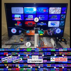 Nintendo Wii In White w/ 1 TB HD & 7000+ Wii, Gamecube, SNES, NES, GBA, Gameboy Color, N64, Sega, PS1, Arcade & More!
