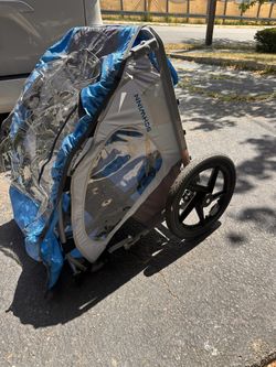 Schwinn Child Bike Trailer / Jogging Stroller Combo - Blue/Grey