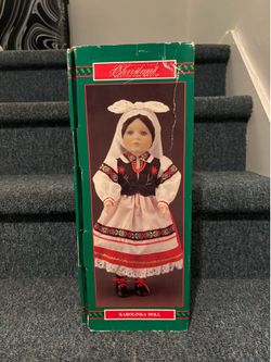 Porcelain Doll - Polish Karolinka porcelain doll House of Lloyd Christmas Around World NRFB Stand 1995