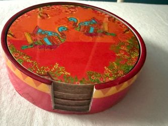 Bombay Co. Round Coaster Set with Holder