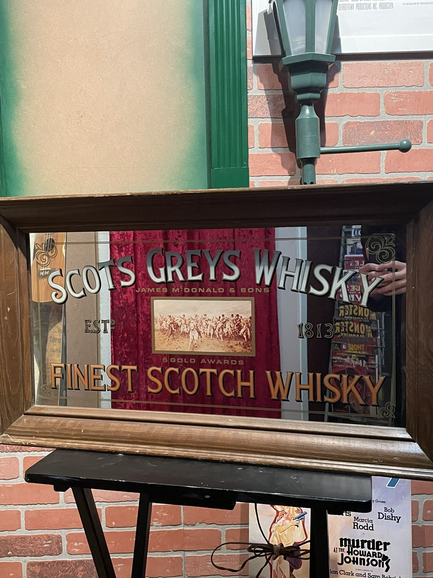 1970s Scot Grey Whiskey Mirror