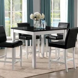 5 PCS Encino Collection counter Height table set Now 649.00 Free Delivery 🚚 