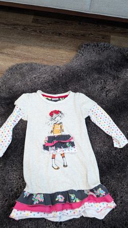 Toddler Flower Comic Princess Cotton Girl Long Sleeve Dress. 4-5 Y