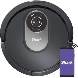 Shark AI Robot Vacuum, Smart Mapping|Scheduling|Pet Hair Pick Up|Logical Navigation, Black/Silver (RV2001), Carpet. Bluetooth Smart Phone Connection