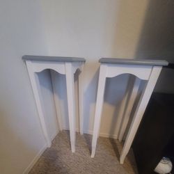 White & Grey Corner Tables