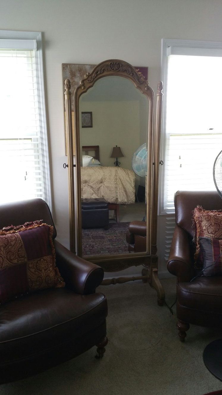 Wooden Mirror with Stand