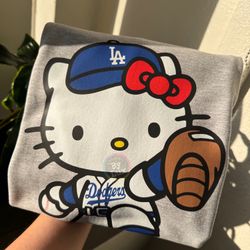 Hello Kitty Dodgers Crewneck Sweatshirts, Custom Shirts, Crewnecks, Hello Kitty, Dodgers