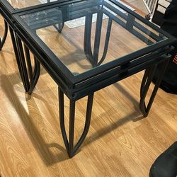 Two Glass Top/Metal Frame Tables