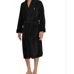 Polo Ralph Lauren Men’s Black Plush Bath Robe- Worn once 