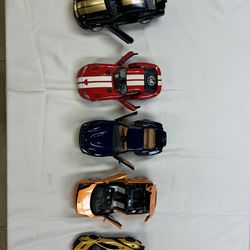 5 Large Die-Cast Model Cars – Ferrari, Mustang, Lamborghini, Viper