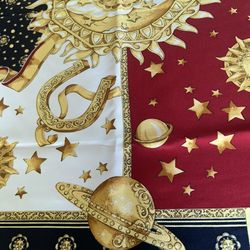 Art of the Scarf designer 34” x 34” multicolored sun planet￼