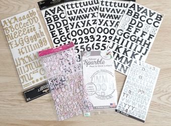 NEW/Used Assorted Bundle of Letter & Number Stickers