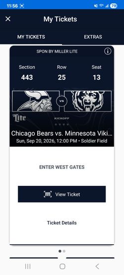 Chicago Bears vs Vikings tickets