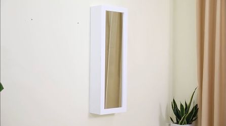Wall-Mount Mirror Cabinet w/ Fold-Out Ironing Board & Storage