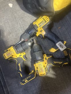 3 DEWALT Drills - Used