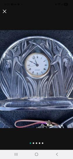 Lalique Crystal Mantel Clock
