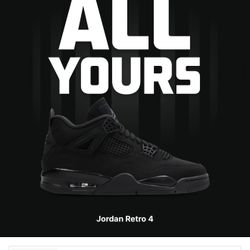 Air Jordan Retro 4’s Black Cat Size 10 Nike